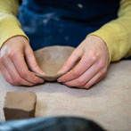 Rebecca Brown working in her studio 2019
